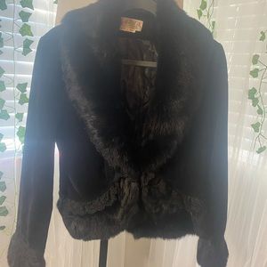 Vintage fur crop jacket